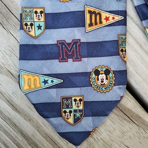 Vintage Mickey Unlimited Classic Mickey silk tie blue
